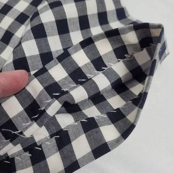 VINTAGE‎ 60s romper black and white check plaid ruffled shorts S